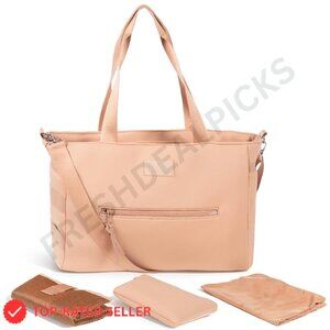 Large Neoprene Diaper Tote Bag with Insulated Pockets & Changing Mat